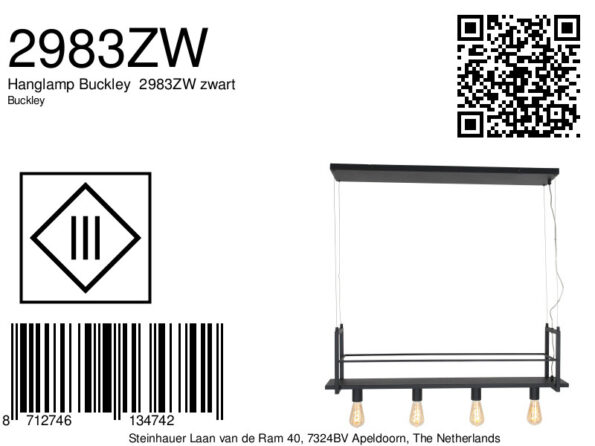 Industrielle Pendelleuchte Buckley Schwarz – Bild 8