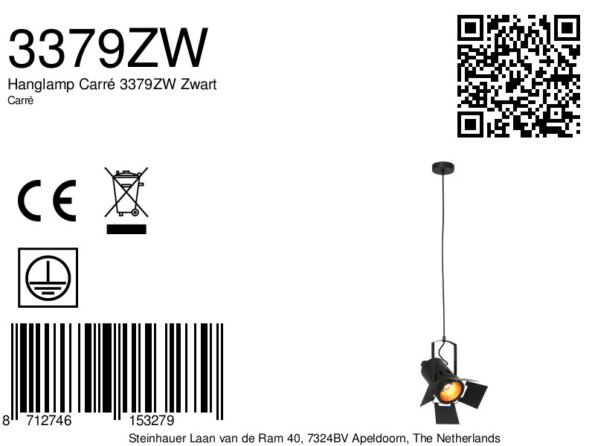 Industrielle Pendelleuchte Carree Schwarz – Bild 7