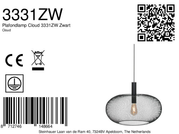 Industrielle Pendelleuchte Cloud Schwarz Ø 50 Cm – Bild 8