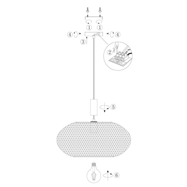 Industrielle Pendelleuchte Cloud Schwarz Ø 50 Cm – Bild 9