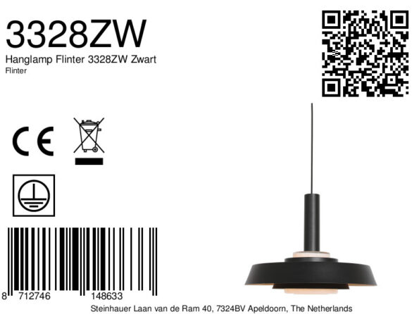 Industrielle Pendelleuchte Flinter Schwarz Ø 42 Cm – Bild 7