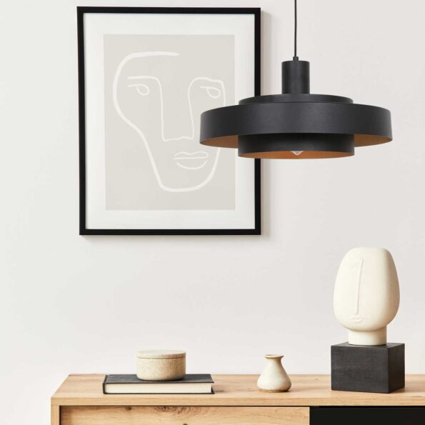 Industrielle Pendelleuchte Flinter Schwarz Ø 50 Cm – Bild 3