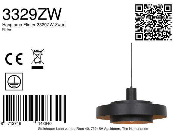 Industrielle Pendelleuchte Flinter Schwarz Ø 50 Cm – Bild 8