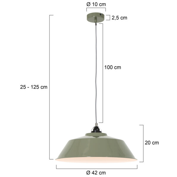 Industrielle Pendelleuchte Nove Grün Ø 42 Cm – Bild 7