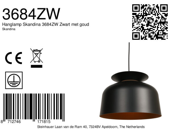 Industrielle Pendelleuchte Skandina Schwarz Ø 35 Cm – Bild 6