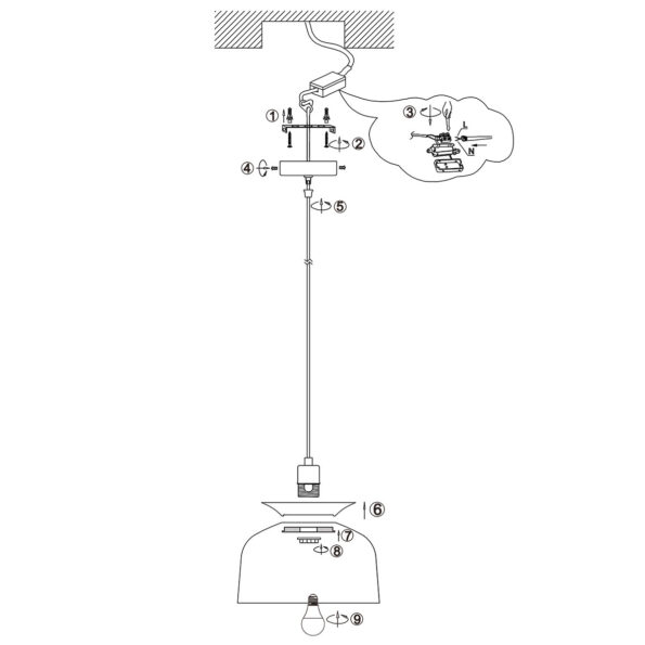 Industrielle Pendelleuchte Skandina Schwarz Ø 35 Cm – Bild 7
