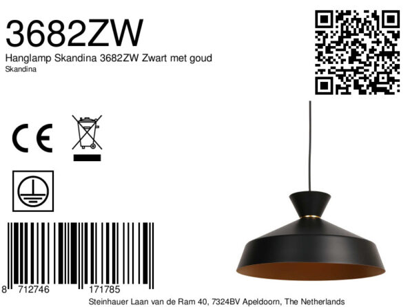 Industrielle Pendelleuchte Skandina Schwarz Ø 40 Cm – Bild 7