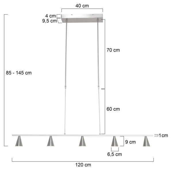Industrielle Pendelleuchte Vortex Stahl – Bild 7