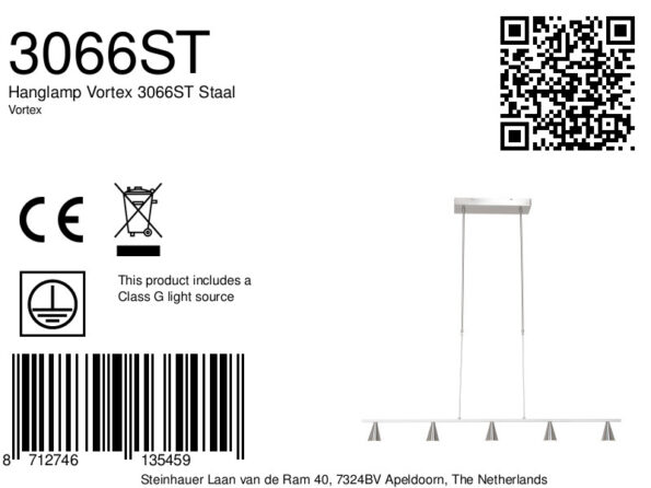 Industrielle Pendelleuchte Vortex Stahl – Bild 8