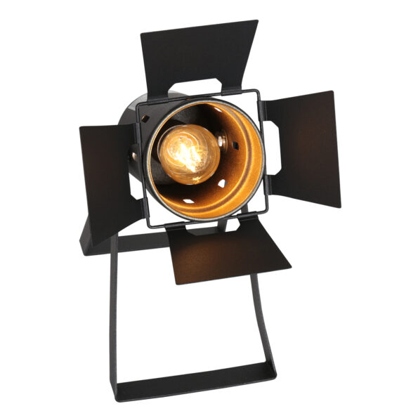 Industrielle Tischlampe Carree Schwarz – Bild 2