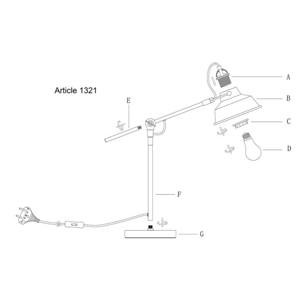 Industrielle Tischlampe Nove Grün Ø 18 Cm – Bild 9