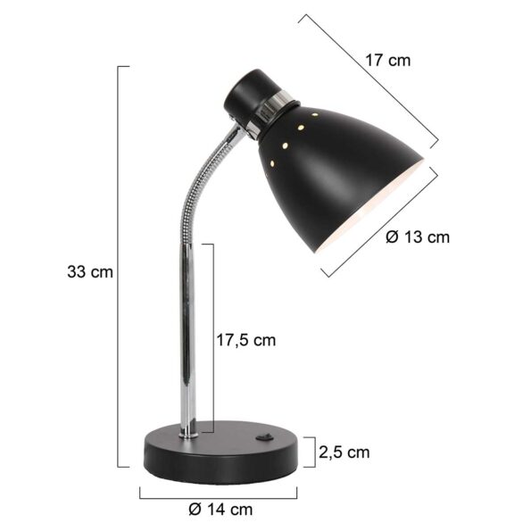 Industrielle Tischlampe Spring Schwarz Ø 14 Cm – Bild 7