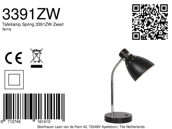 Industrielle Tischlampe Spring Schwarz Ø 14 Cm – Bild 8