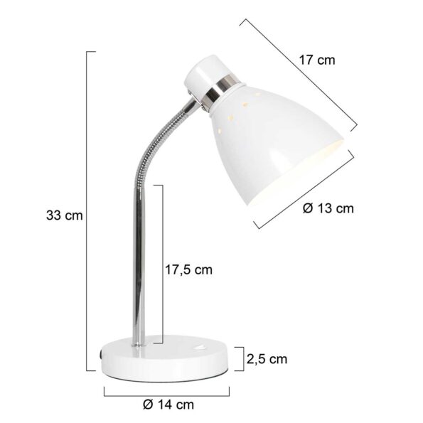 Industrielle Tischlampe Spring Weiß Ø 14 Cm – Bild 6