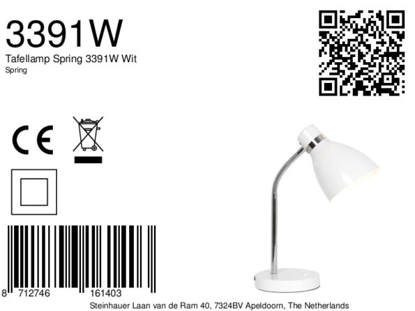 Industrielle Tischlampe Spring Weiß Ø 14 Cm – Bild 7