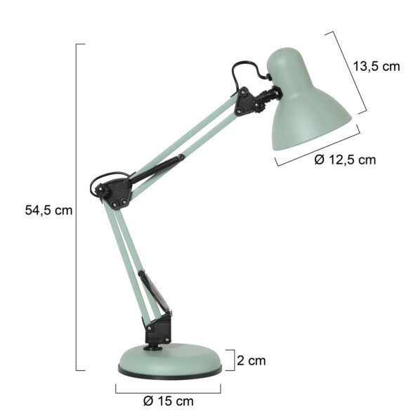 Industrielle Tischlampe Study Grün Ø 15 Cm – Bild 7