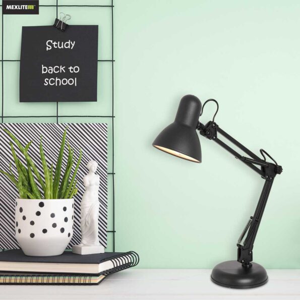 Industrielle Tischlampe Study Schwarz – Bild 3