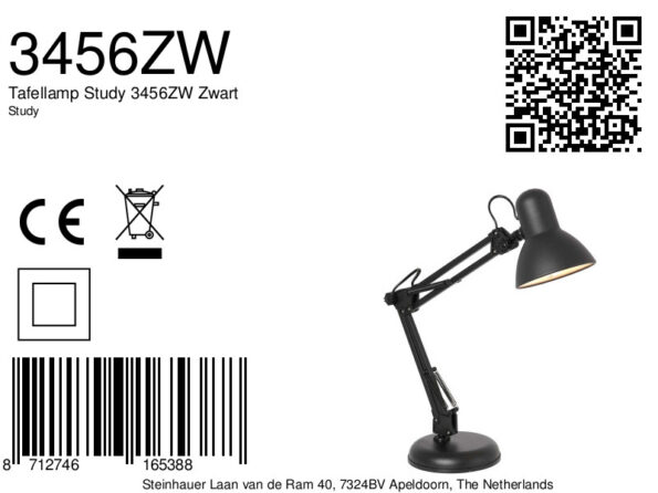 Industrielle Tischlampe Study Schwarz – Bild 8