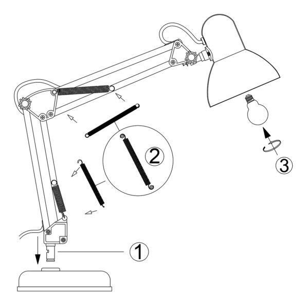 Industrielle Tischlampe Study Schwarz – Bild 9