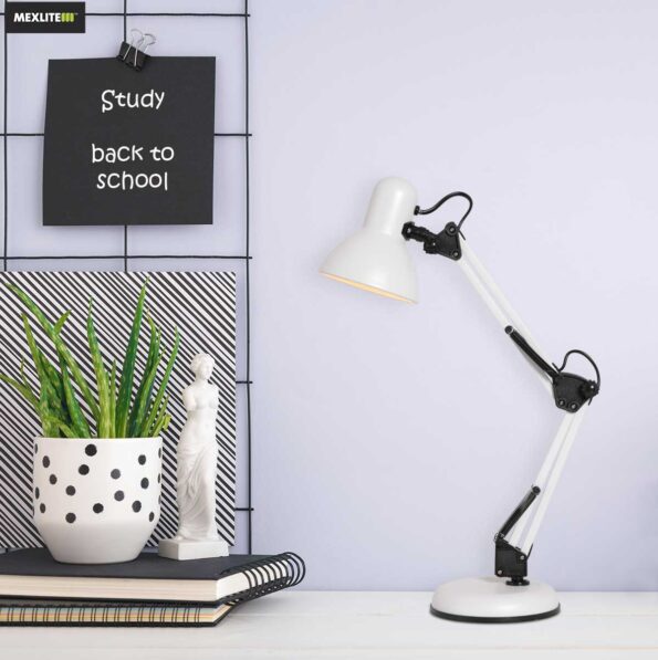 Industrielle Tischlampe Study Weiß – Bild 3