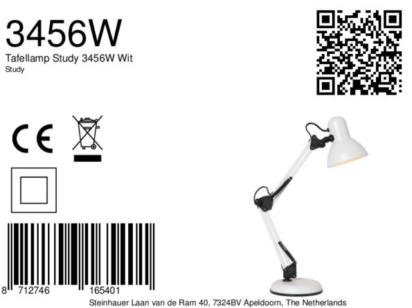 Industrielle Tischlampe Study Weiß – Bild 8