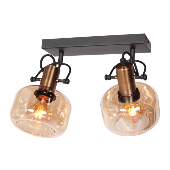 Industrielle Wandleuchte Glaslic Bronze – Bild 9