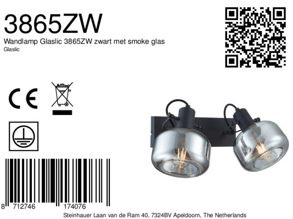 Industrielle Wandleuchte Glaslic Schwarz – Bild 7