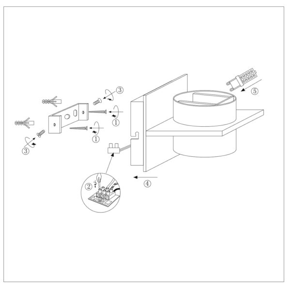 Industrielle Wandleuchte Muro Schwarz – Bild 8