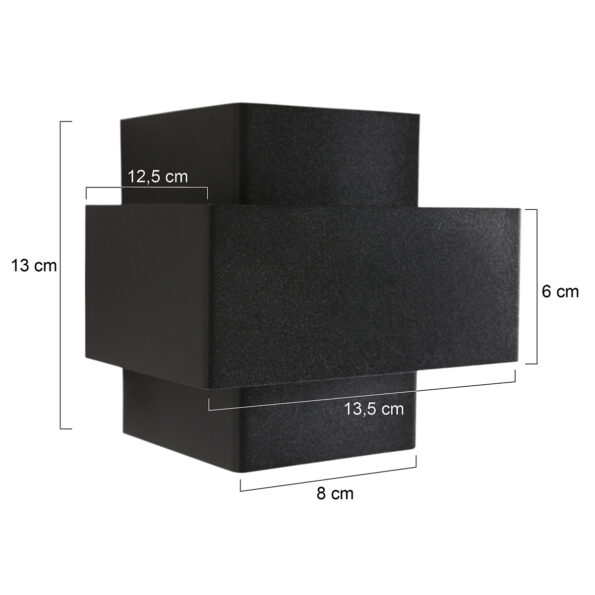 Industrielle Wandleuchte Muro Schwarz – Bild 6