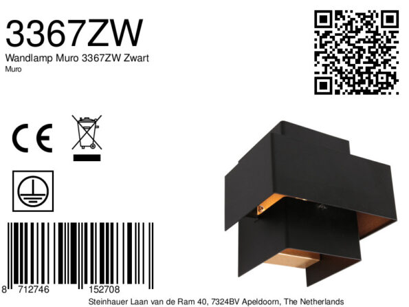 Industrielle Wandleuchte Muro Schwarz – Bild 7