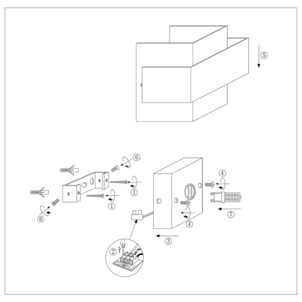 Industrielle Wandleuchte Muro Schwarz – Bild 8