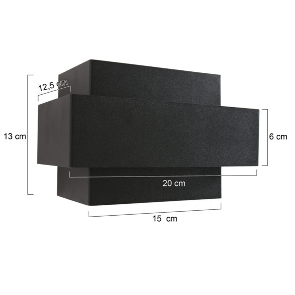 Industrielle Wandleuchte Muro Schwarz – Bild 8