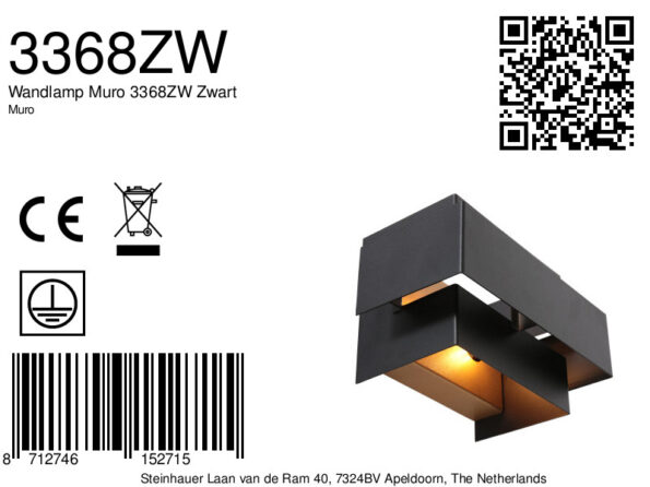 Industrielle Wandleuchte Muro Schwarz – Bild 9