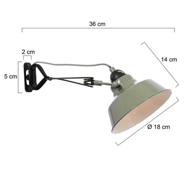 Industrielle Wandleuchte Nove Grün Ø 18 Cm – Bild 7