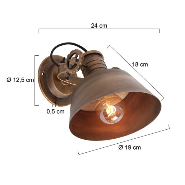 Industrielle Wandleuchte Sprocket Bronze – Bild 6