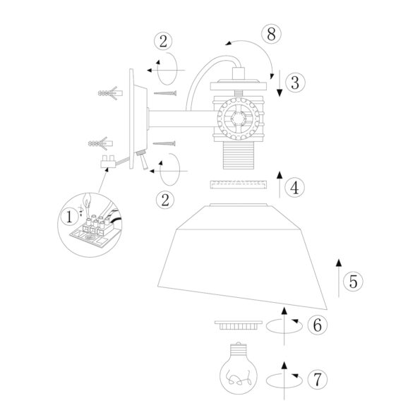 Industrielle Wandleuchte Sprocket Bronze – Bild 8