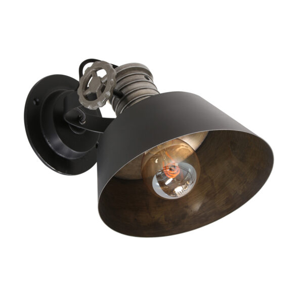 Industrielle Wandleuchte Sprocket Schwarz – Bild 2