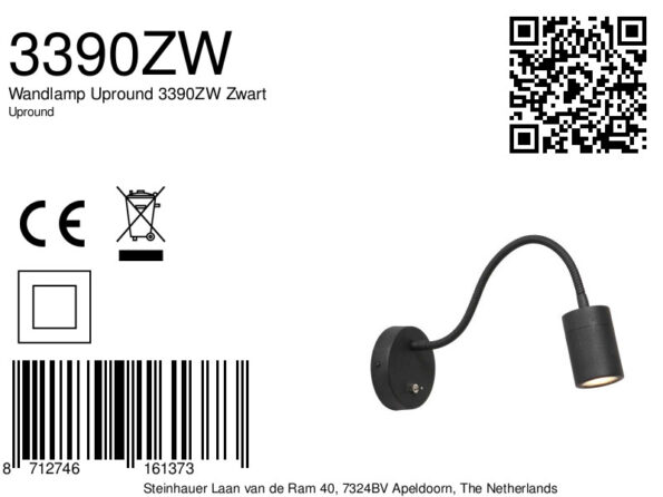Industrielle Wandleuchte Upround Schwarz – Bild 8