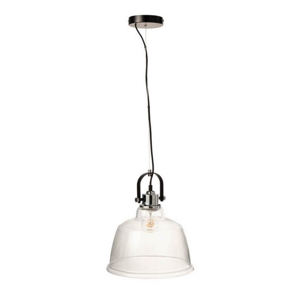 Industrielle Pendelleuchte Magali Rauchglas