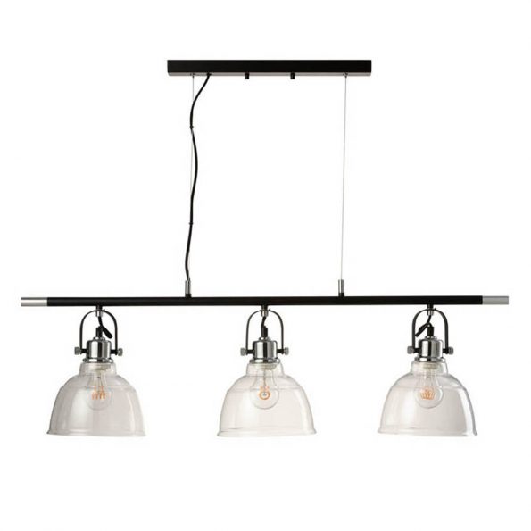 Industrielle Pendelleuchte Magali Rauchglas