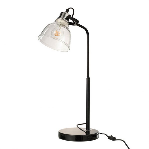 Industrielle Tischlampe Magali Rauchglas