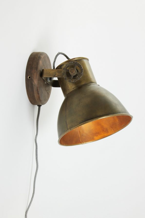 Industrielle Wandleuchte Elay Braun – Bild 5